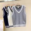Children's Knitted Vest Spring and Autumn Models for Boys and Girls Pullover College Style Sweater Vest