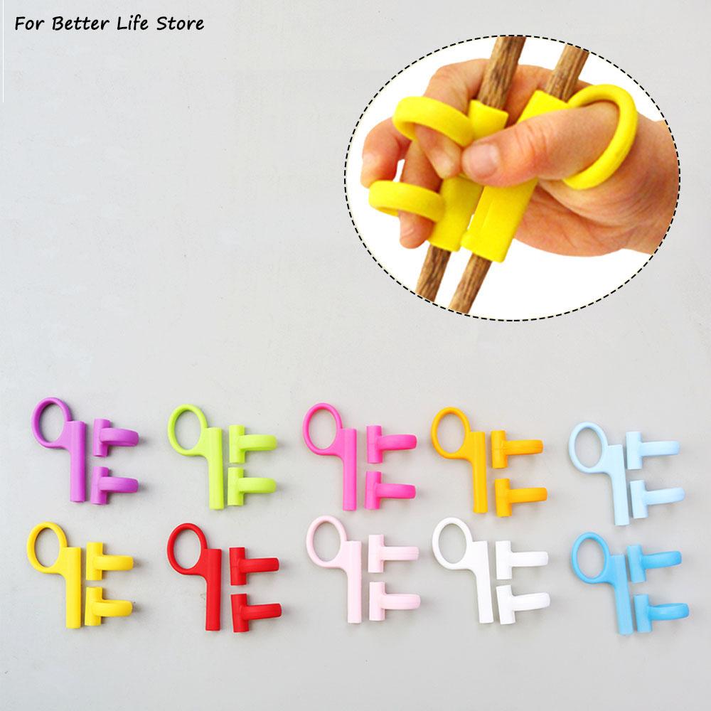 Children's Chopsticks Finger Sleeve Sticks Wood Cartoon Learning Reusable Training Helper Home Products Detachable Adjustable