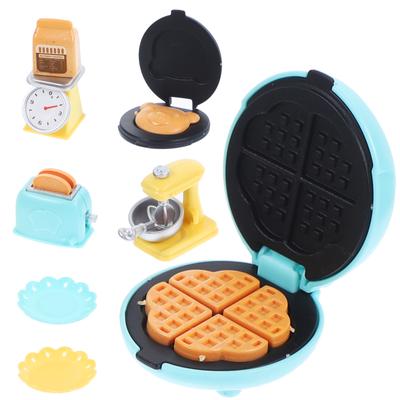 Cucina per Casa delle Bambole Kit Miniatura Modello Accessori Tostapane per la Casa Giocattoli Decorativi per la Cottura Stoviglie in Plastica Bambino