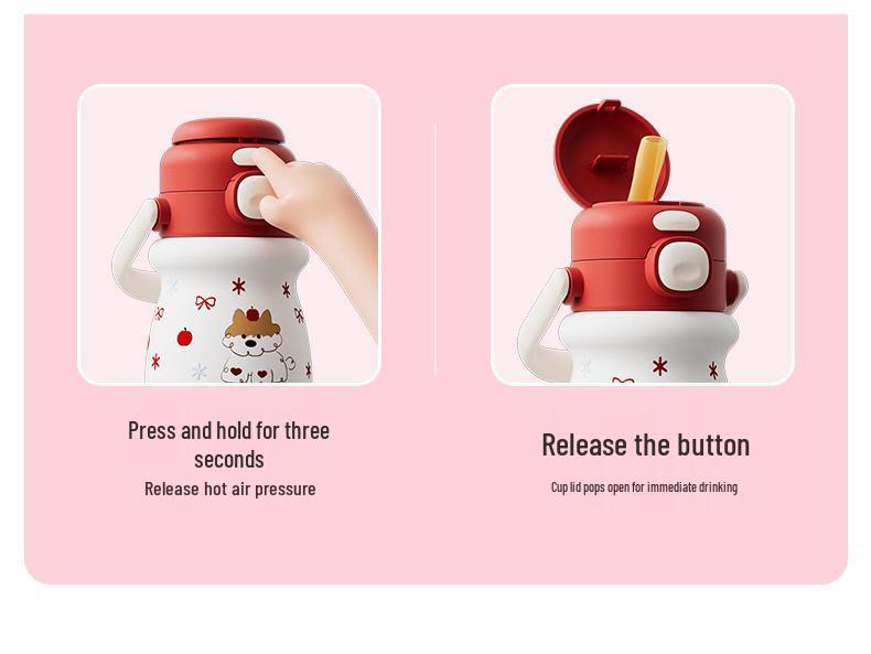 520ml Cute Insulated Straw Cup