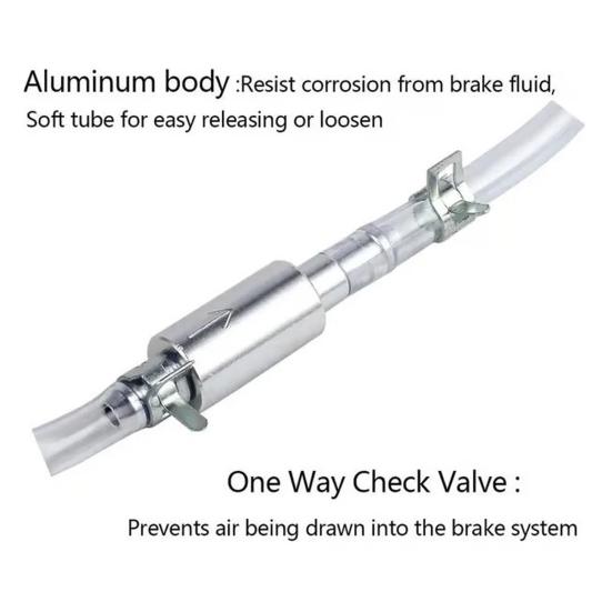 Tubo Spurgo Freni Kit Spurgo Liquido Freni Universale Facile da Usare Auto Moto Valvola di Ritegno Monodirezionale Tubo Kit Attrezzi Spurgo