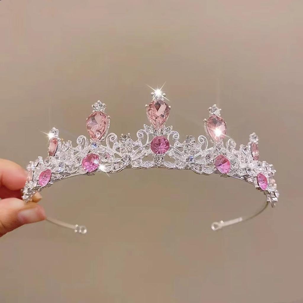 Birthday Crown Headwear Princess High-End Crown Girls Hairpin Headband Children Little Girl Headband Bridal Hair Accessories