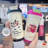 2024 Crayon Shin-chan Isolierter Stroh-Kaffeebecher für Frauen - Niedlicher Doppel-Trink-Bürobecher