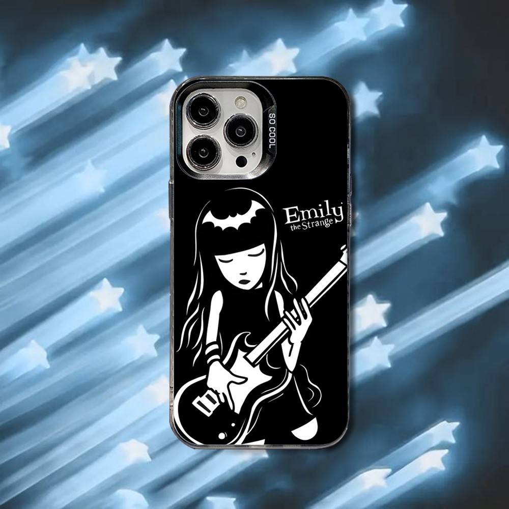 E-Emily The Strange Phone Case For iPhone 16,15,14,13,12,11,8,7,Pro,Max,Plus,Mini,XS,SE Black Matte Hard