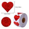(Nikita) Valentines Day Glitter Heart StickersHeart Stickers RollHeart Labels For Anniversaries Wedding(500Pcs/Roll)