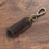 Portable Genuine Leather Pen Case Removable Pen Tray Pen Pouch Keychain  Badge Holder