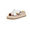Summer New Height Increase of 6cm~ Literary and Retro One-word Hemp Rope Woven Slope Heel Thick-bottomed Beach Slippers Women
