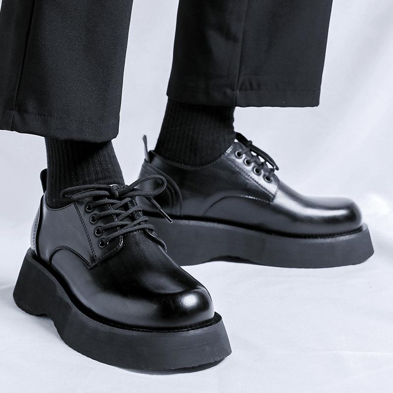 Italienische Herren Freizeitschuhe Bequeme Formelle Schuhe Schnürschuhe Plateau Lederschuhe Neuer Britischer Stil Outdoor Arbeit Oxfords Schuh
