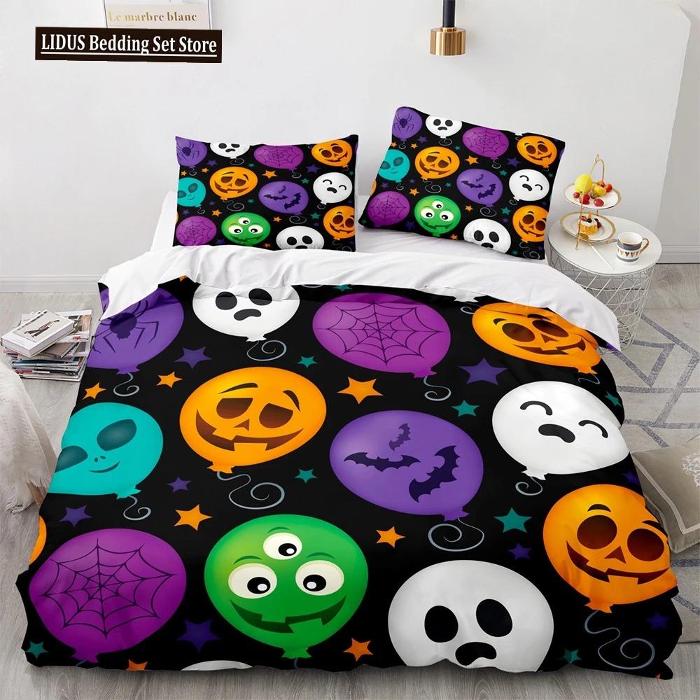 

Comforter Halloween Pumpkin Lantern Cartoon King Queen Twin Size Polyester Bedding Set For Kids Boys Girls Teens Bedroom Decor Comforter (quilt)-EU Single(135*200cm)3pcs