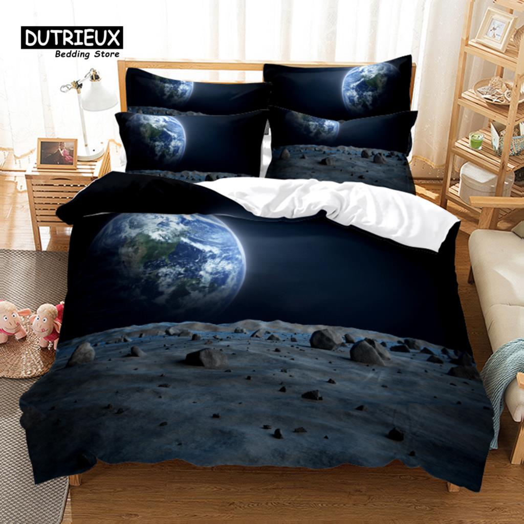 

Aurora And Stars Sleep Bedding Kit, 3Pcs Bed Cover Kit, Comfortable Comfortable Breathable Bed Cover, For Bedroom Guest Room Decor EU single(135x200cm)