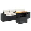 VidaXL Salon de Jardin avec Coussins 5 pcs, Canapés de Terrasse, Ensemble de Meubles de Patio, Mobilier d'Extérieur, Noir 3272512