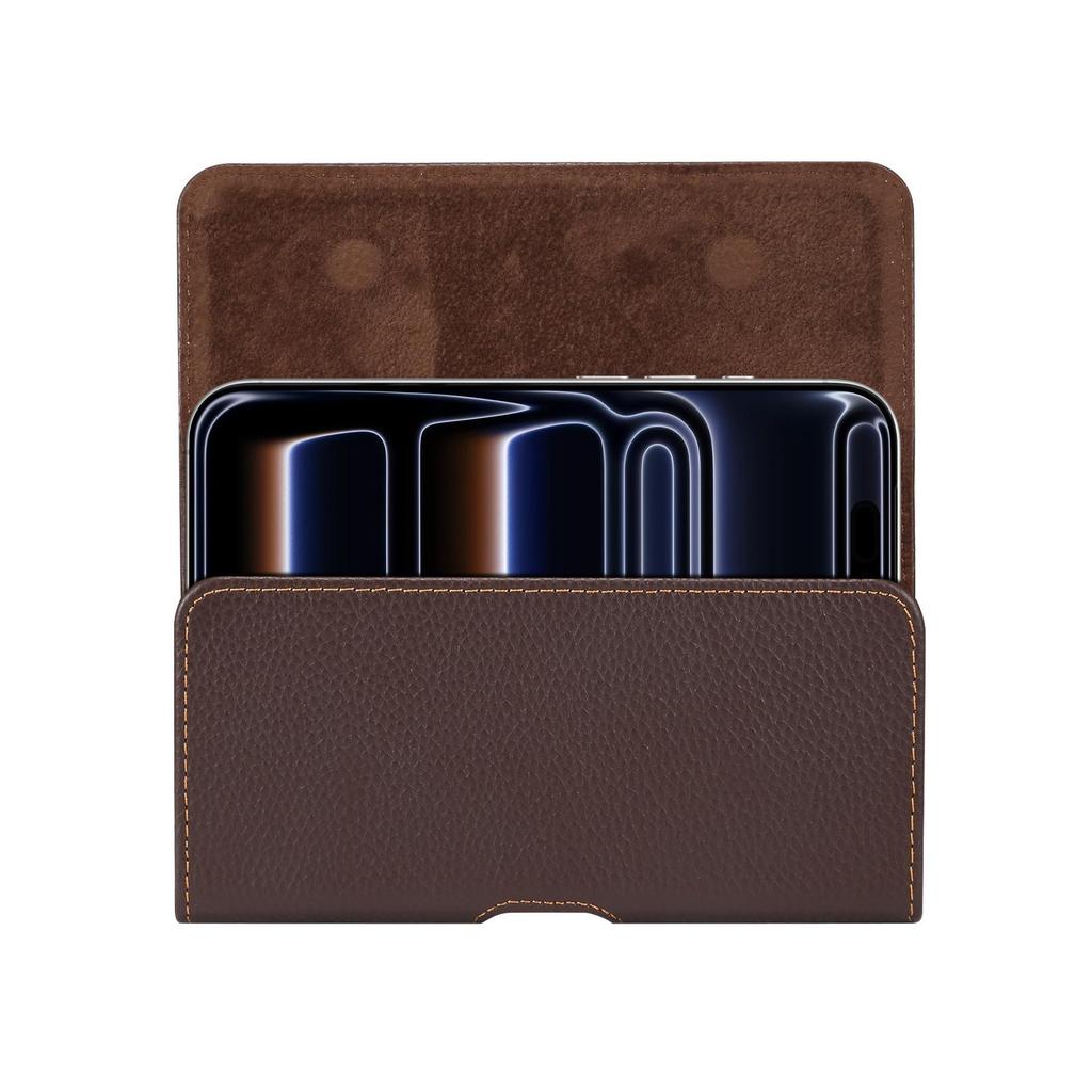 Genuine Leather Outdoor Waist Bag: Magnetic Buckle, Drop-Proof, Wear-Resistant Phone Case