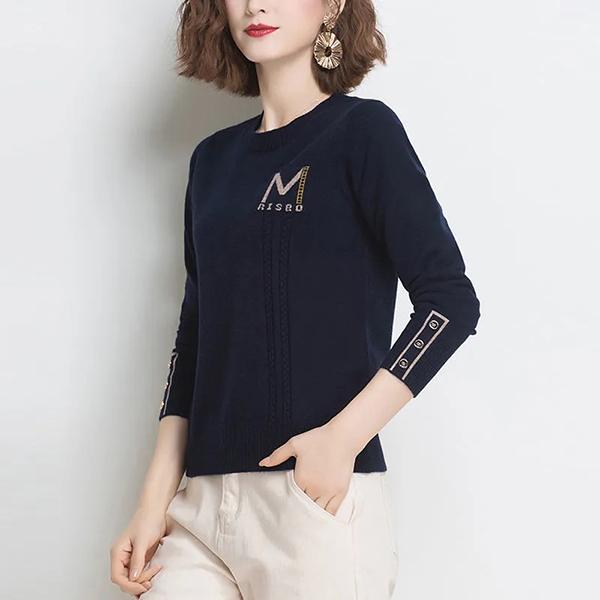 WTEMPO Women Spring Autumn Knitted Pullovers All-match Solid Color Long Sleeve Sweater Tops O-Neck Bottoming Jumpers Knitwear