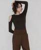 Debiweeo Lucy Shoulder Hole T-Shirt Devi-T0144-Brown