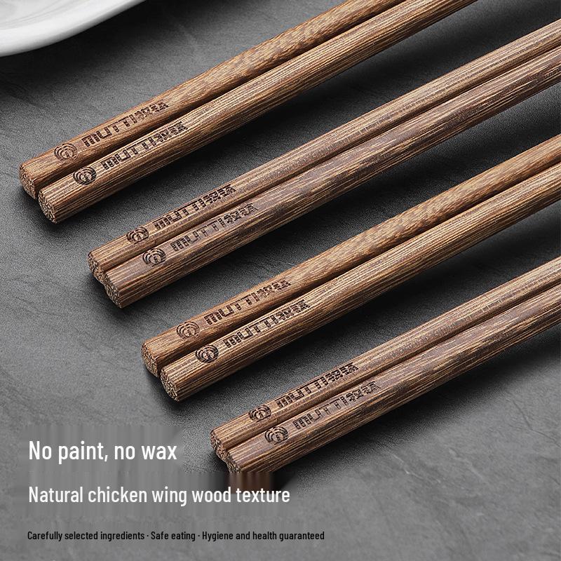 High-Grade Antibacterial Titanium Chopsticks with Chicken Wing Wood Handle