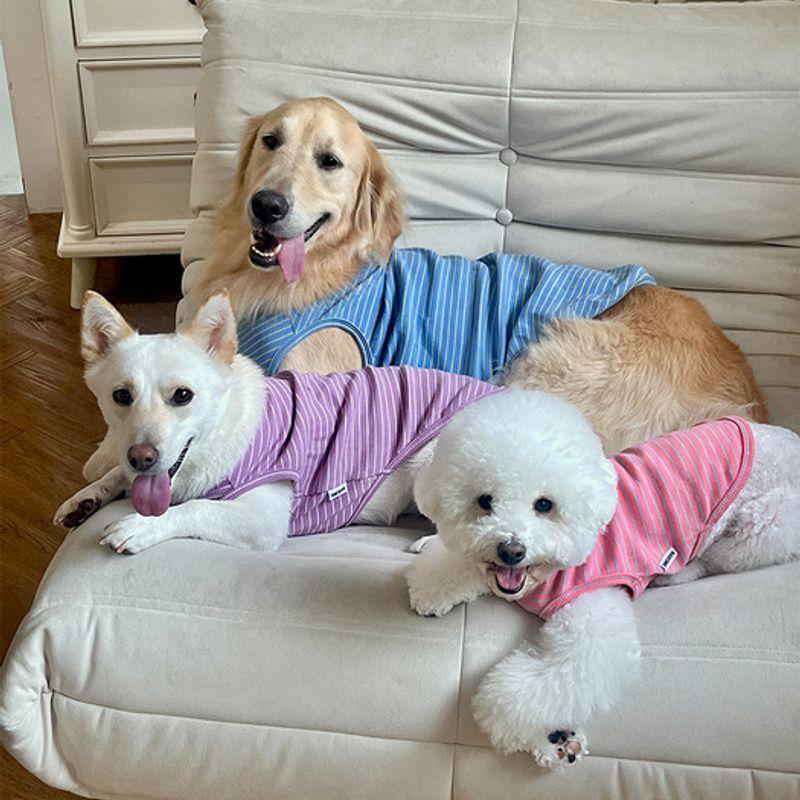BARKDOG Cotton Striped Vest Indoor Wear M-6XL 3 Colors