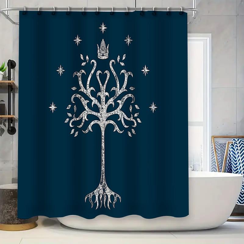 

Botanical Shower Curtain Tropical Leaves Forest Green Bathroom Decor Nature Theme Waterproof Fabric For Spa Hotel W60H190(CM)-1 Pcs