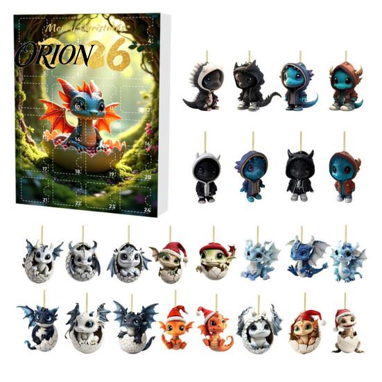 Exquisite Christmas Gift Box Dragon Advent Calendars 2026, 24 Days Countdown Calendar with Acrylic Hanging Ornaments Ornaments, Collectible