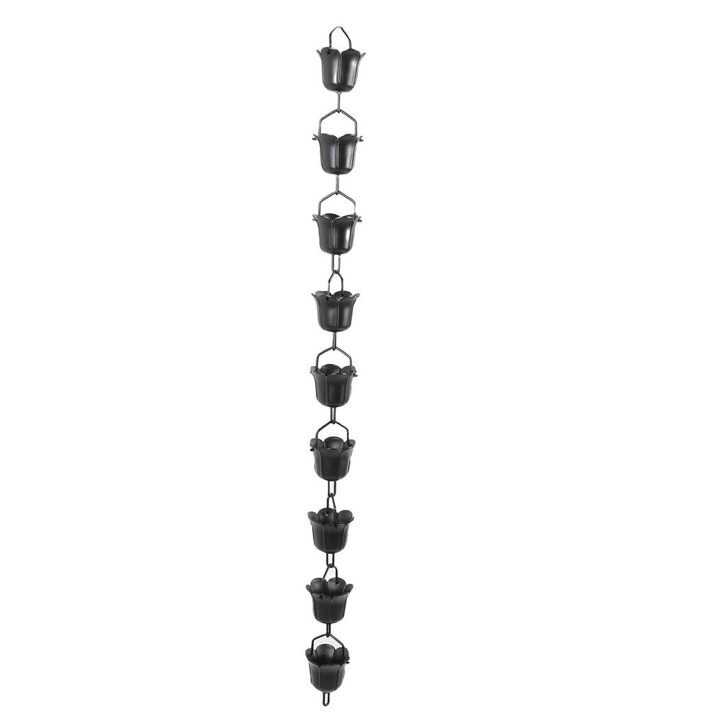 Rain Chain 3.3ft Decorative Rain Catch  Chain for Gutt s Outside Rain Gutt  Downspout Aluminum Alloy Black