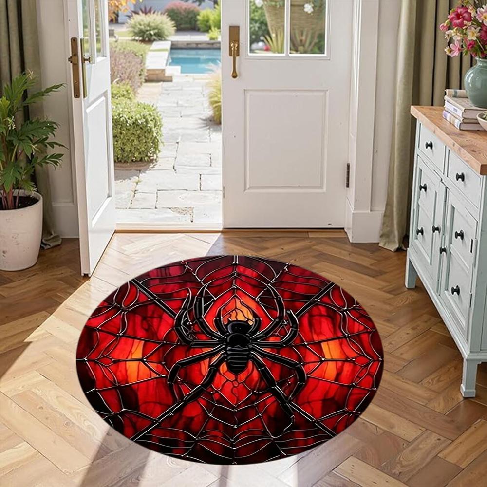 Spider Round Carpet Suitable for Outdoor Decorate room Dormitory Study room Anti-slip Round Rug Anime Office Decor Spiritual Gift