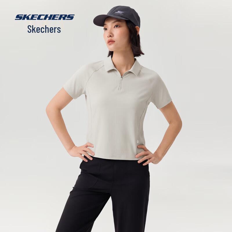 Skechers Women s Slim Fit Moisture-Wicking Polo Knit Short-Sleeve Top 38