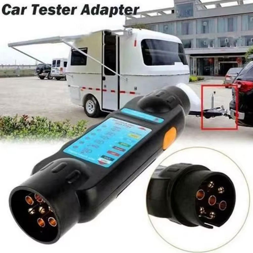 12V 7 Pin Car Towing Light Tester Trailer Plug Socket Accessories Tools Light Wiring Tow Test Bar Diagnostic Towing E7L4