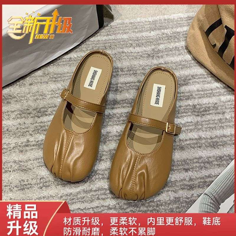 Baotou Half Slippers Women's Summer Wear 2025 New Flat Casual Pregnant Women Lazy Shoes Muller Shoes Half Drag Single Shoes