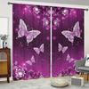 Christmas Decoration Purple-Blue Crystal Butterfly Pattern Printed Curtains   Home Decoration   Room Decoration