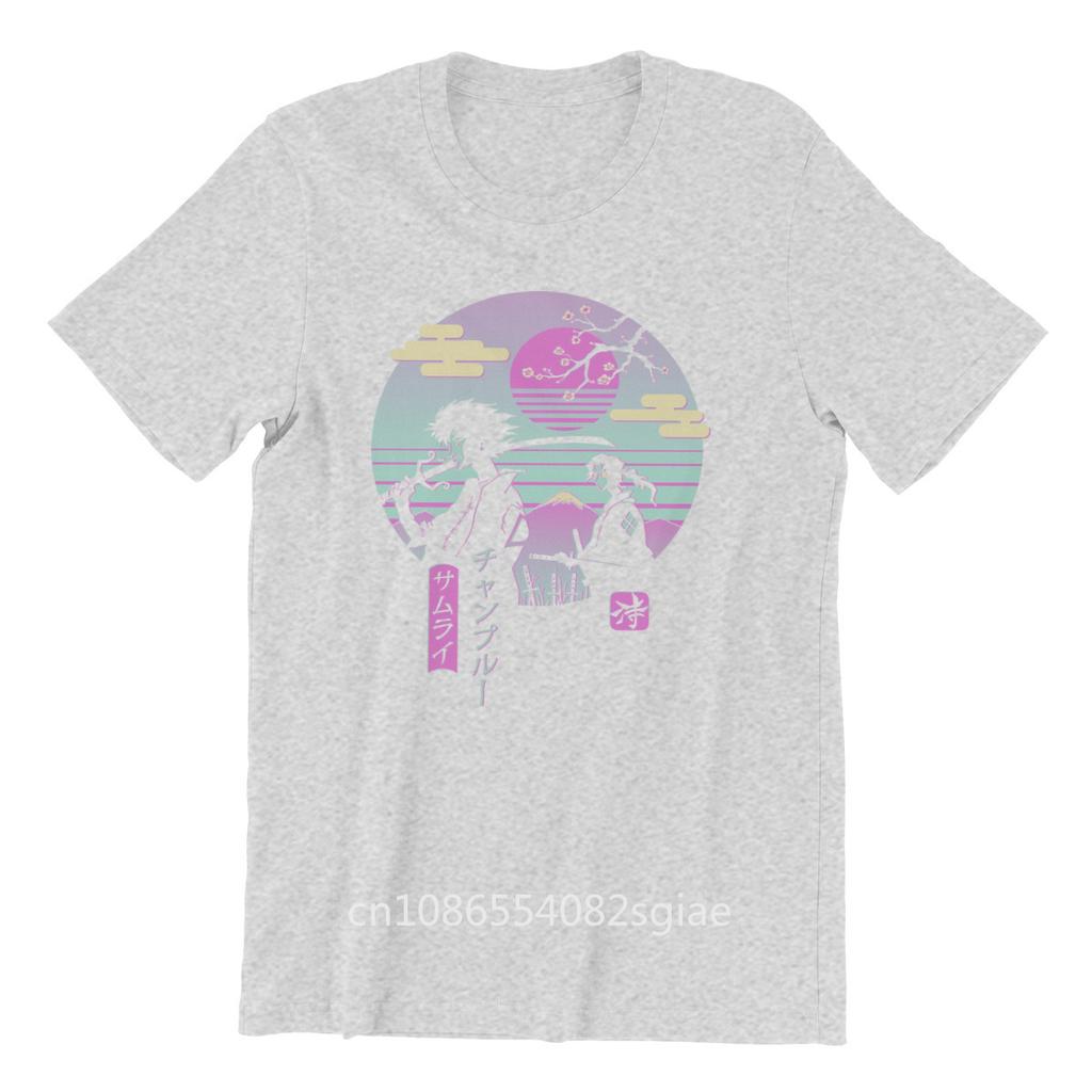 Men's T-shirt Samurai Chillhop Custom Black Men Cotton Tshirt Tees Tops Harajuku Streetwear