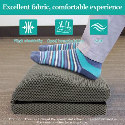 Ergonomic Foot Pillow Under Desk Premium Foam Core Footstool Mesh Fabric Height Adjustable for Office Lumbar Foot and Leg Pain