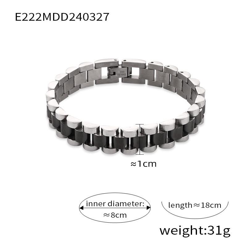 Men's Hip-Hop Minimalist Gold-Plated Titanium Chunky Chain Bracelet