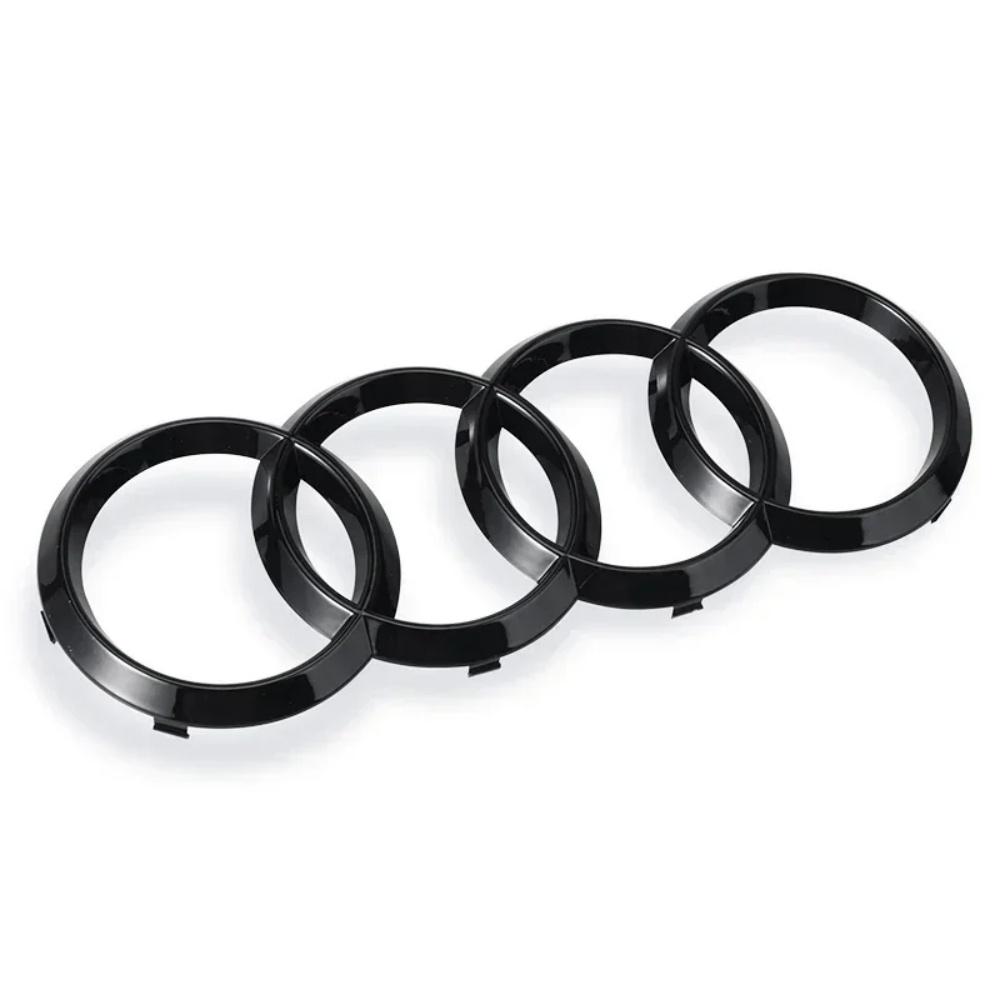 Audi Carbon Fiber/Black 4 Ring ABS Car Hood Front Bonnet Grill Rear Trunk Emblem Logo Badge Sticker For A3 A4 A5 A6 Q2 Q3 Q5 Q8
