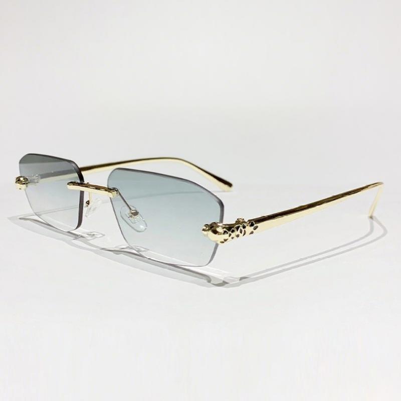 Vintage Rimless Square Sunglasses Women Uv400 Fashion Metal Small Rectangle Punk Glasses Brand Designer Shades For Men