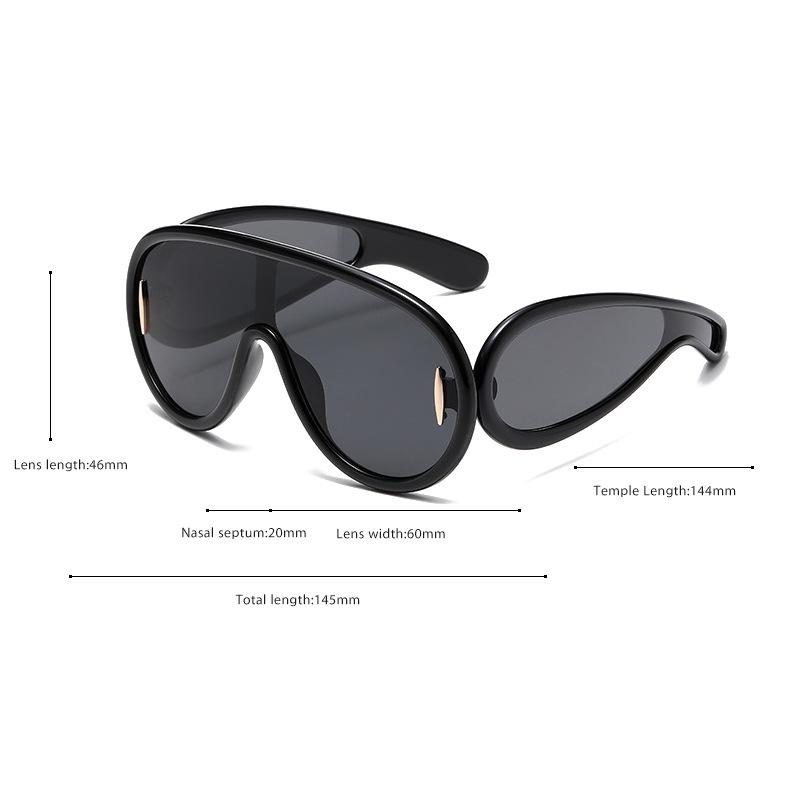 Y2K Oversized Luxury Brand Sunglasses Women Men Trend Punk Mirror Shades Vintage Sport Goggles