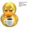 3D-gedruckte Kaffee-Ente Sammlerfigur, Detaillierte Goldente mit Kaffeetasse Schreibtischdekoration für Kollegen und Freunde