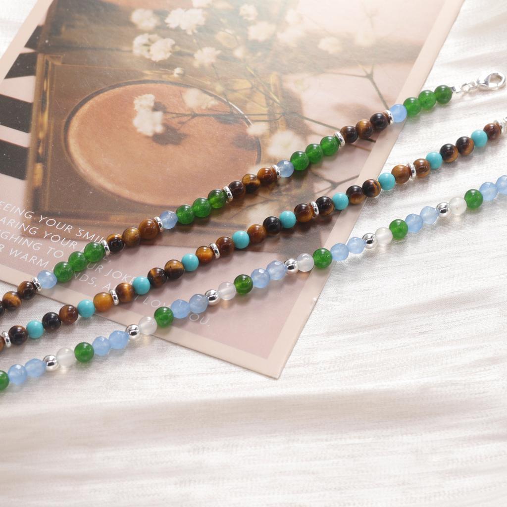 VENTFILLE 925 Sterling Silver Natural Crystal Original Beads Peace Elegant Bracelet For Women Versatile Jewelry Gift Dropship