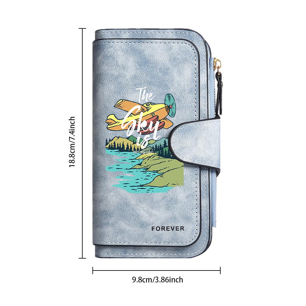 Stylish Printed Long Wallet Multi Card Slot Purse