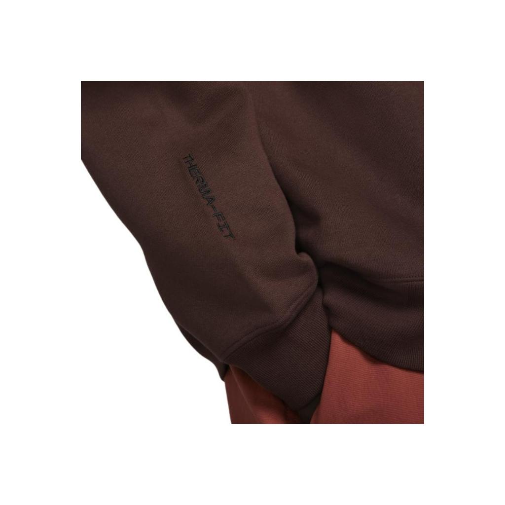 Nike Therma-Fit Embroidered Logo Crew Neck Sweatshirt Unisex Tops Earth-Tone DX9612-227