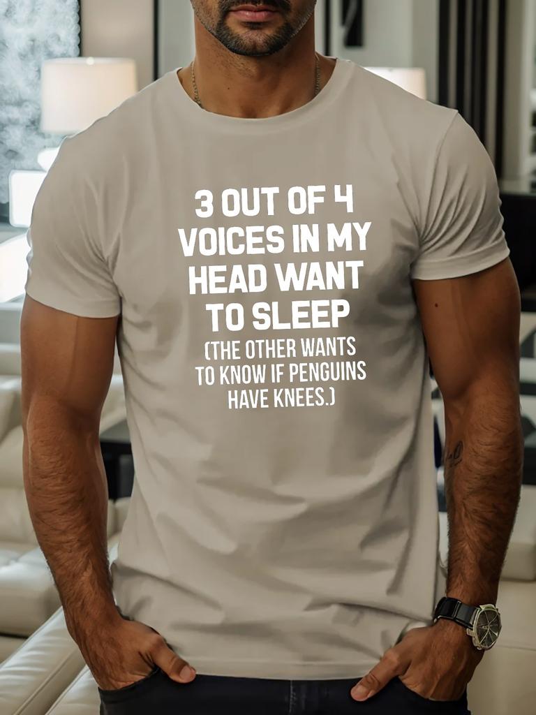 Mens Humorous Penguin Quote Graphic TShirt Black Casual Short Sleeve Round Neck Tee Machine Washable AllSeason Comfort Top
