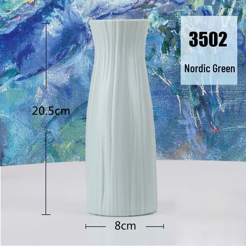Nordic-Style Creative Plastic Vase: Multi-Color & Design Options for Green Plants & Dried Flowers