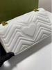 Klasická retro Crossbody taška s dvojitým G, srdcom, vlnou a krížom: Dámska miniatúrna taška cez rameno Marmont z pravej kože