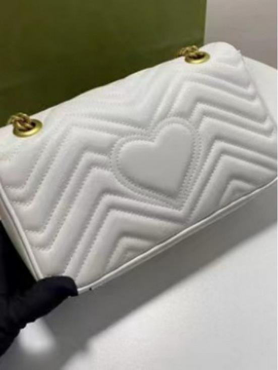 Klasická retro Crossbody taška s dvojitým G, srdcom, vlnou a krížom: Dámska miniatúrna taška cez rameno Marmont z pravej kože
