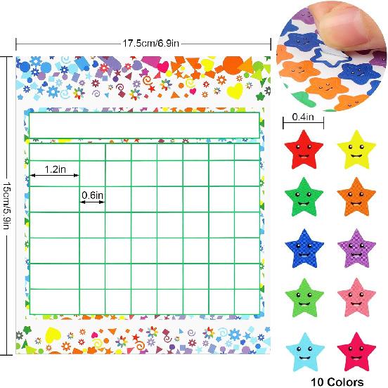 Utron 80 Pack Reward Chart for Kids, Incentive Chart Behavior Chart for Kids At Home, 2 Designs with 2160 Star Sticker, Kids Chore Chart, Sticker