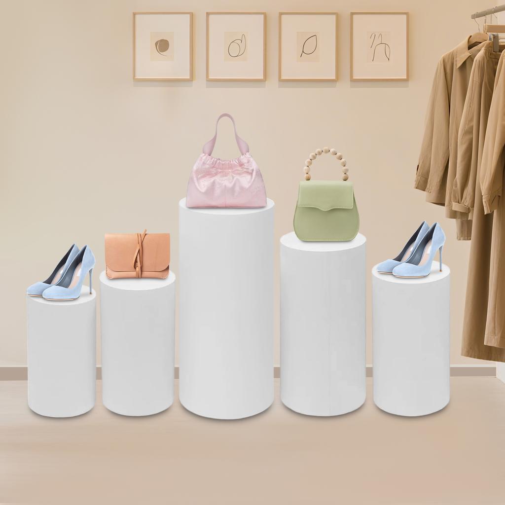 5 Pcs Dessert Stand White, Modern Cylindrical Cupcake Cake Display Rack, Heavy Duty Iron Multi-level Stand