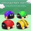 Tegneserie Insekt Friksjon Treghetsleketøybil for Barn Dobbeltsidige Trekk-tilbake-biler Leker med Lys Tidlig