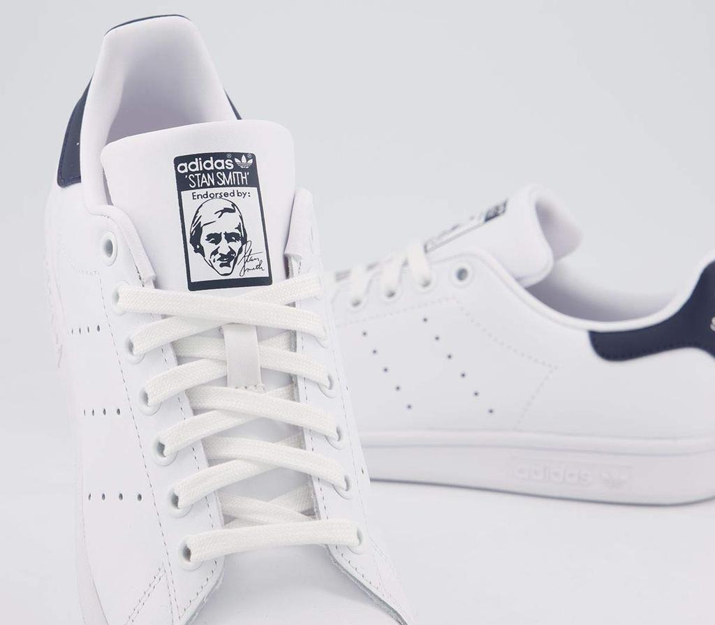 Adidas Originals Stan Core Size Smith, White/Core White/Dark Blue, 24.5cm