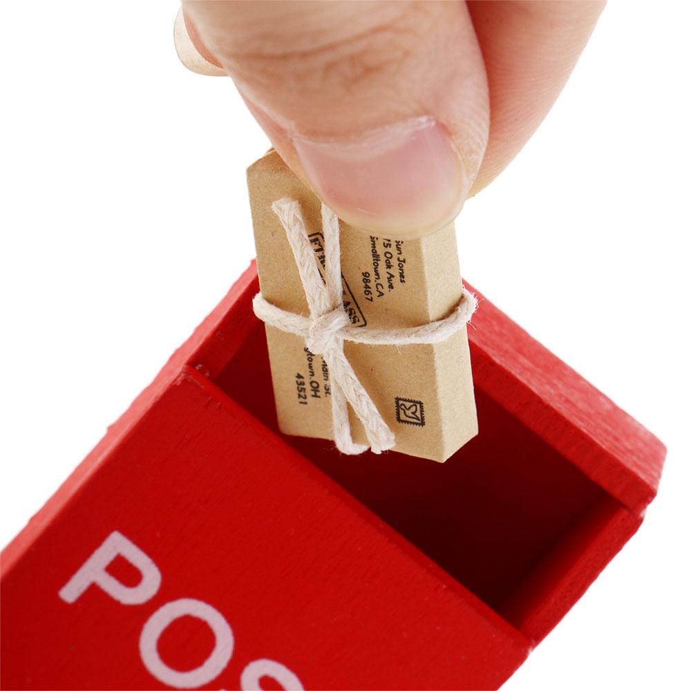 Toys With Mail Sack Postcard Mini Mailbox Simulation Furniture Toy Dollhouse Miniature Letter Box