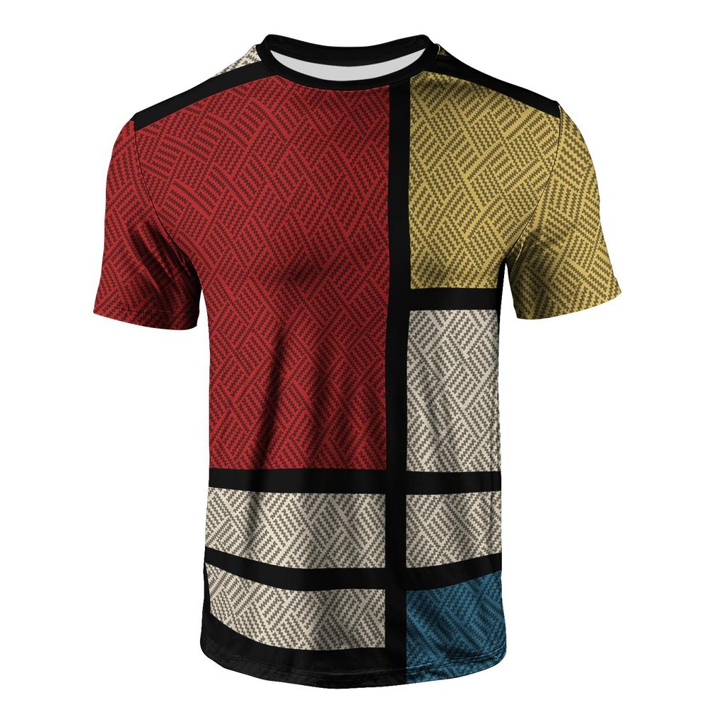Summer Men's 3D Printed Crew Neck T-Shirt Fashion Versatile Breathable Trend Casual