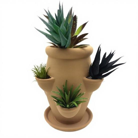 Maceta Torre Maceta de Terracota Gres Torre de Suculentas Maceta Decorativa Jardinería Vertical Maceta para Suculentas Orquídeas Fresas Exterior