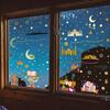 Middle Eastern Festival Wall Decorations Moon Star Lantern Beautify Glass Stickers Removable Adhesive Wall Stickers